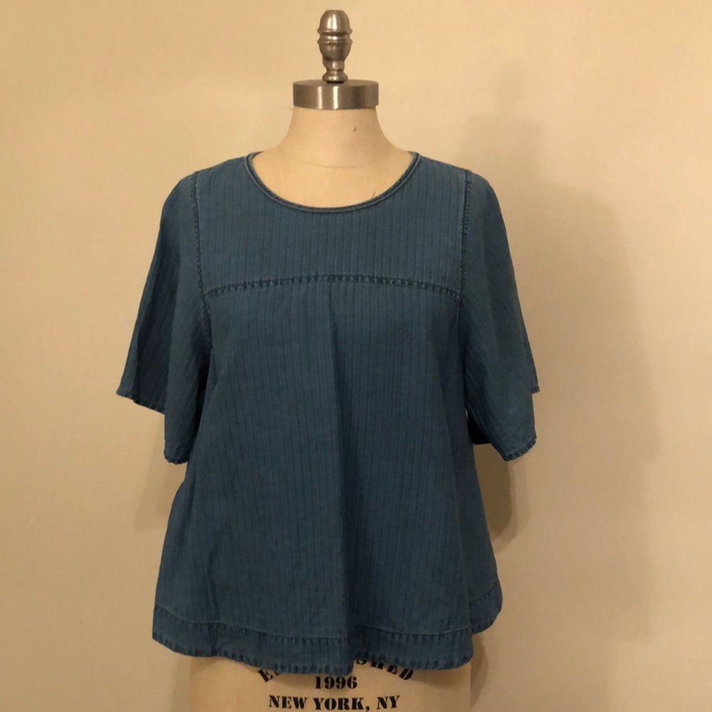 J. Crew Denim Baby Doll Blouse